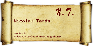 Nicolau Tamás névjegykártya