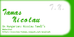 tamas nicolau business card